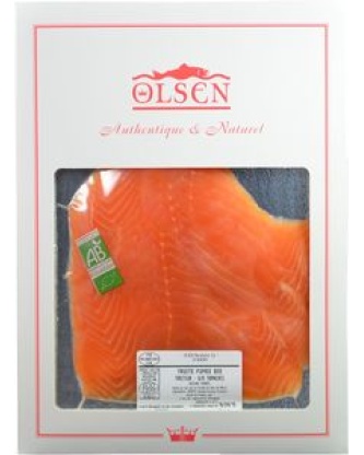 Truite de rivière fumée bio AB en plaque traiteur 150g