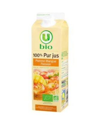 Pur jus pomme,mangue et passion bio U, 1 litre