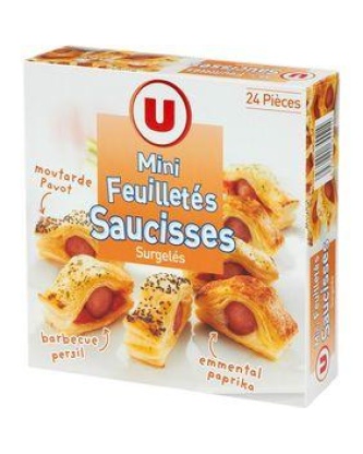 Mini feuilletés à la saucisse U, 24 pièces, 384g