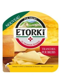 Fromage au lait pasteurisé de brebis en tranches, 32% de MG, ETORKI, 120g
