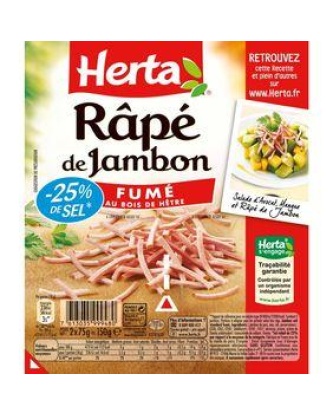 Râpé de jambon sel réduit HERTA 2x75g