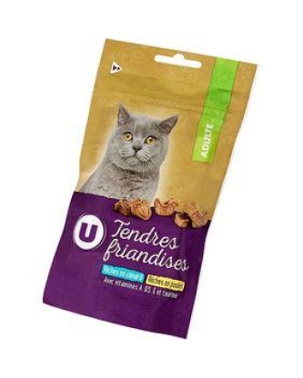 Tendres friandises pour chat riche en canard et en poulet, U, 50g