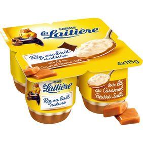 Riz au lait nature sur lit de caramel LA LAITIERE 4x115g