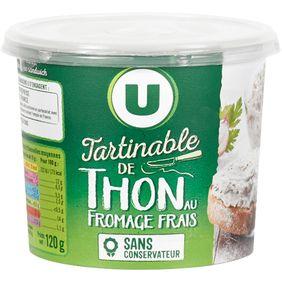 Tartinable thon et fromage frais, U, 120g