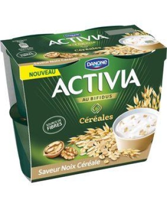 Spécialité laitière sucrée au bifidus saveur noix céréales ACTIVIA, 4x120g