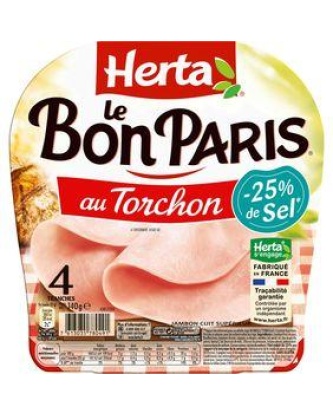 Le bon Paris au torchon sel réduit, HERTA, 4 tranches de 140g