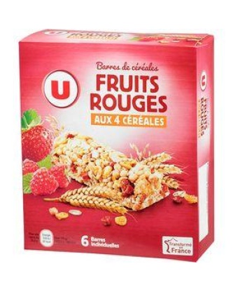 Barre de céréales fruits rouges U 126g