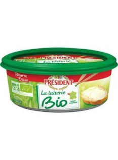Beurrier La laiterie bio doux 82% de MG PRESIDENT, 250g