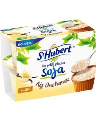 Riz onctueux au jus de soja à la vanille LES PETITS PLAISIRS SOJA, 4x100g