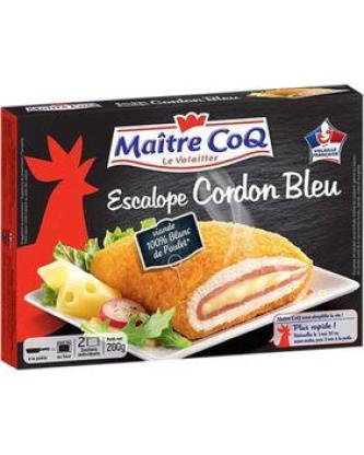 Escalope cordon bleu poulet MAITRE COQ, étui x2 de 200g