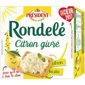 Rondelé citron et basilic lait pasteurisé 30% de MG PRESIDENT, 125g