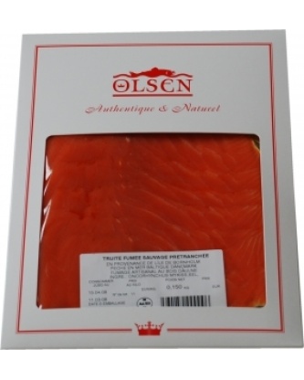 Truite de mer élevage fumée plaque traiteur 100g