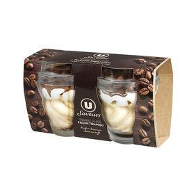 Dessert glacé façon tiramisu U SAVEURS, 2x90g soit 180g