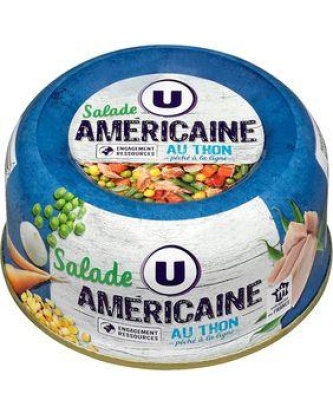 Salade Américaine au thon pêché à la ligne U bol 1/3 250g
