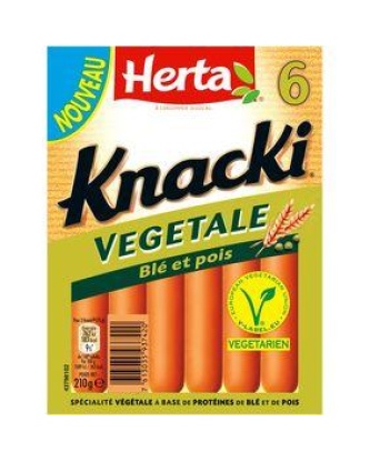 Knacki végétale HERTA, 6 pièces soit 210g