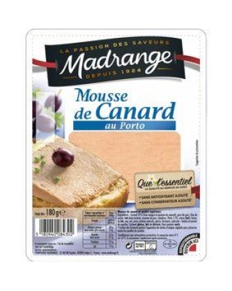 Mousse de canard au porto QUE L'ESSENTIEL MADRANGE 180g