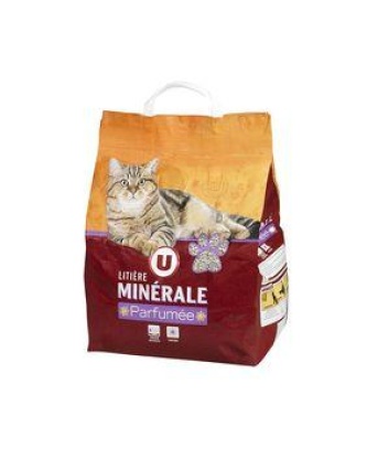 Litière parfumée avec bactéricide chat U, sac de 10l