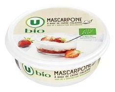 Mascarpone, fromage triple crème issu de l'agriculture BIO U, 250g