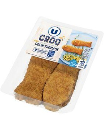 Préparation à base de colin d'Alaska et de fromage fondu, panée,précuite U x2 180g
