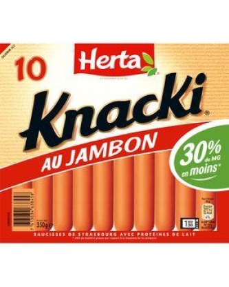 Saucisses au jambon knacki original HERTA x10 350g