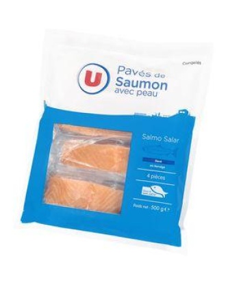Pavés saumon avec peau U 500g