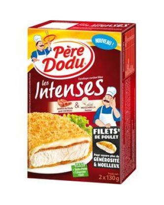 Cordon bleu mozzarella/jambon goût chorizo, PERE DODU, 2 pièces, barquette, 260g