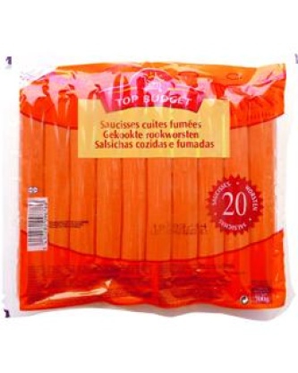 top budget saucisses cuites fumees