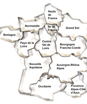 Cadre inox forme région de France