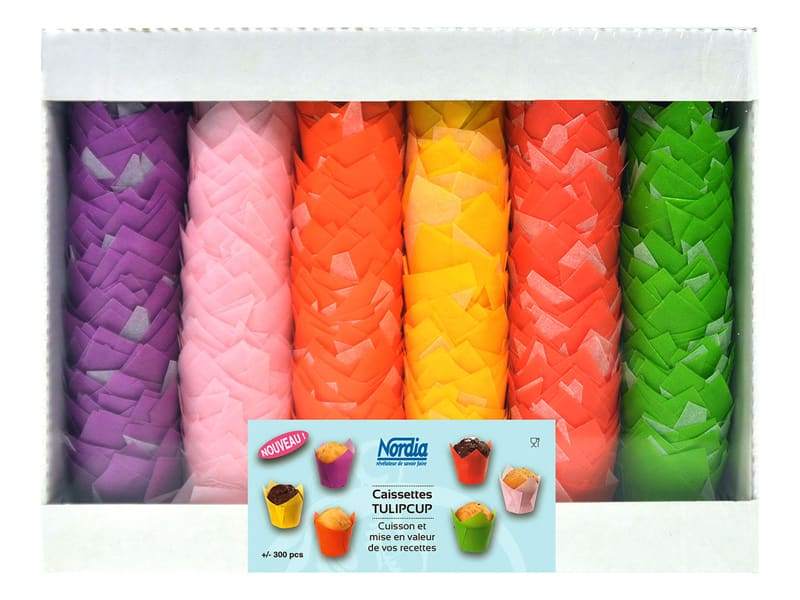 Caissette Tulipcup assortie (x 300)