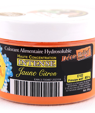 Colorant alimentaire jaune citron