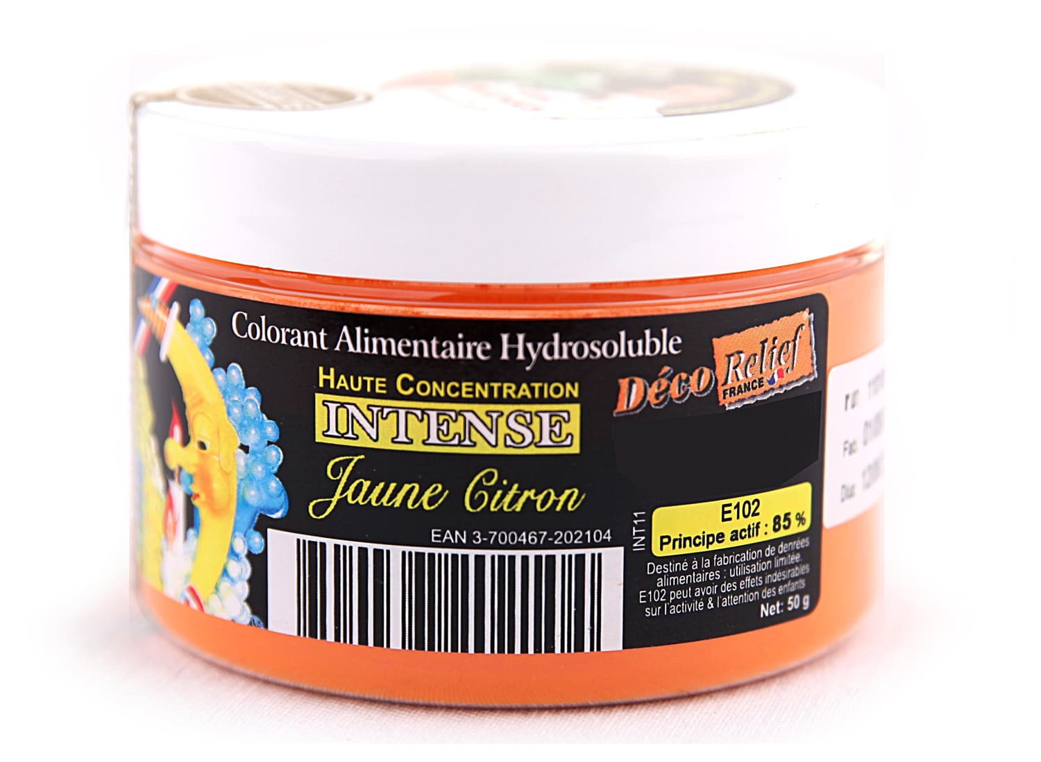 Colorant alimentaire jaune citron