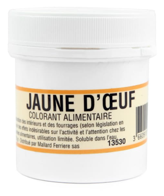 Colorant alimentaire en poudre jaune d'œuf