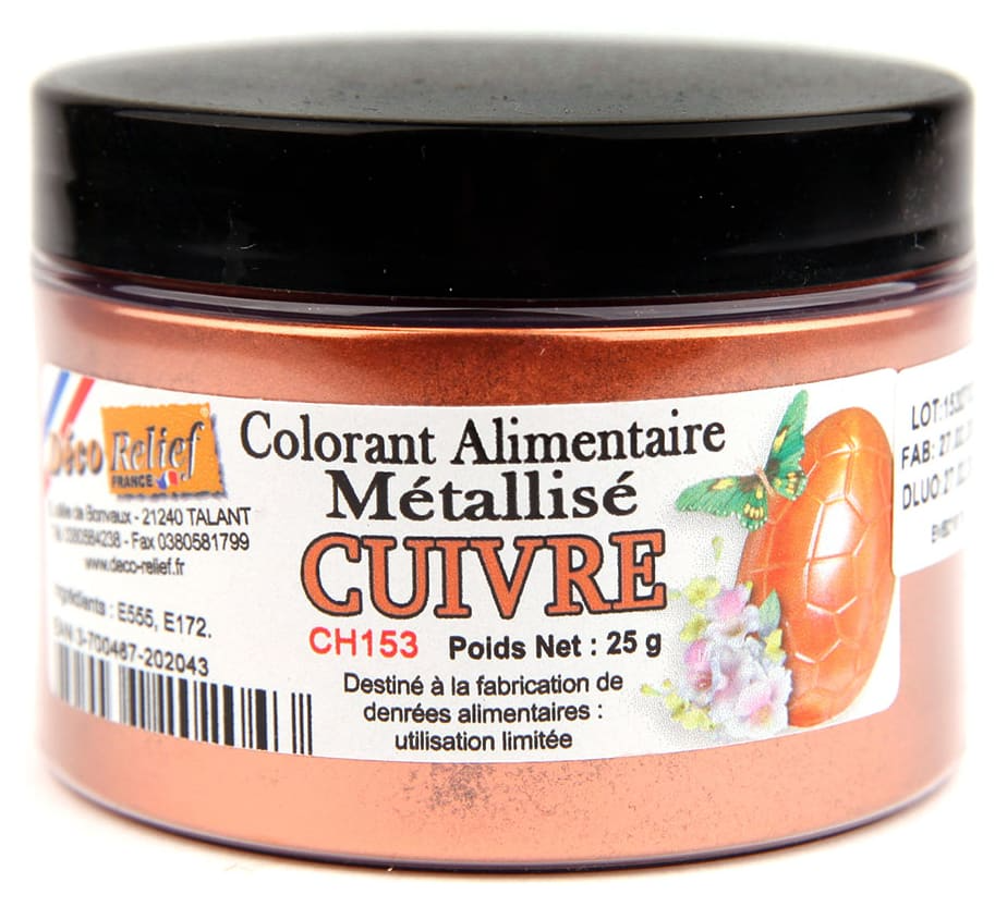 Colorant alimentaire métallisé Cuivre