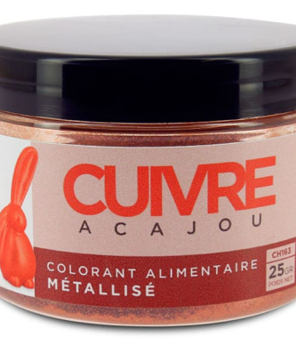 Colorant alimentaire métallisé cuivre acajou
