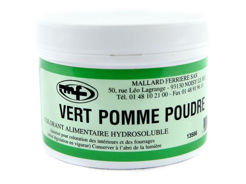 Colorant alimentaire en poudre vert pomme