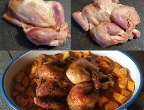 Coquelet (façon Crapaudine) Mariné Persil/ Paprika