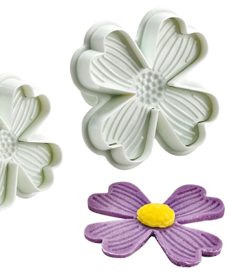 Emporte-piece fleur 4 pétales à poussoir