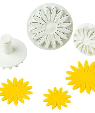 Lot de 3 Découpoir tournesol à poussoir