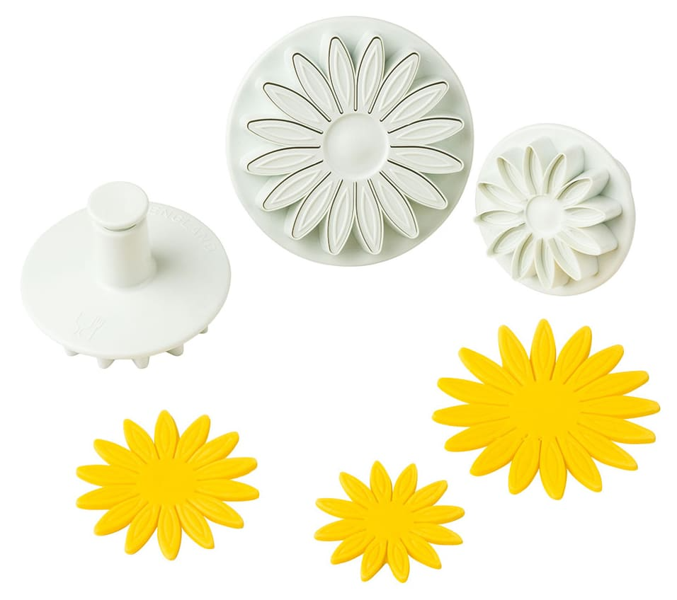 Lot de 3 Découpoir tournesol à poussoir