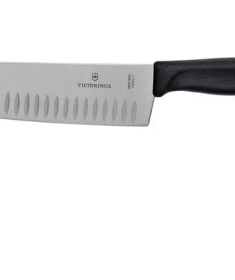 Victorinox SwissClassic 6.8523.17G Santoku avec alvéoles 17 cm, noir