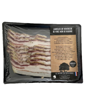 Lamelles de ventrèche de porc Noir de Bigorre 100 gr.