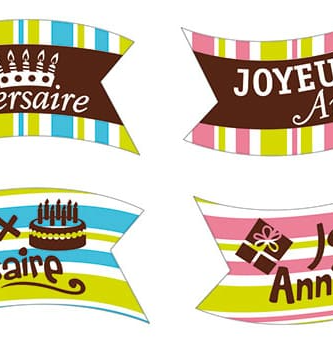 Banderole azyme "Joyeux anniversaire" (x 24)