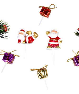 Décors bûche de Noël 8 sujets