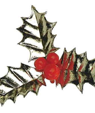 Feuilles de houx dorées triple (x 144)