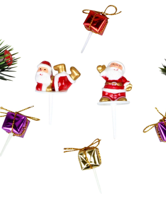 Décors bûche de Noël 8 sujets