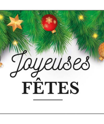 Rectangle joyeuses fêtes en azyme (x 24)