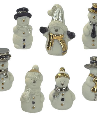 Fèves "Bonhomme de neige/or"