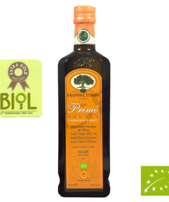 Primo Double Bio & DOP Huile d'Olive Vierge Extra Monti Iblei Bouteille en verre de 500 ml - Cutrera