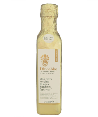 Tropföl + affiorato Olivenöl 250 ml Olio Extra Vergine Monocultivar Taggiasca - Dinoabbo