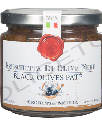 Bruschetta - Paté di Olive nere - crème d'olives noires 190 g - Cutrera